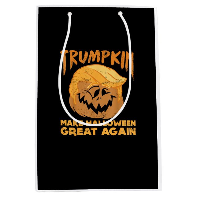 Sac Cadeau Moyen Trumpkin Rendre Halloween grande à nouveau drôle P (Devant)