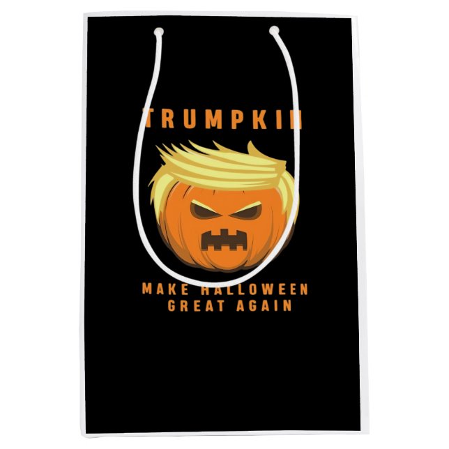 Sac Cadeau Moyen Trumpkin Rendre Halloween plus grand (Devant)