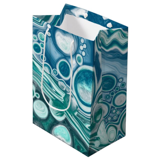 Sac Cadeau Moyen Turquoise Bleu Turquoise (Devant Angle)