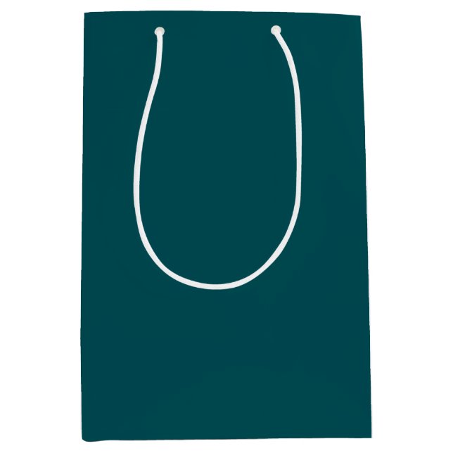 Sac Cadeau Moyen Turquoise solide et profond (Devant)
