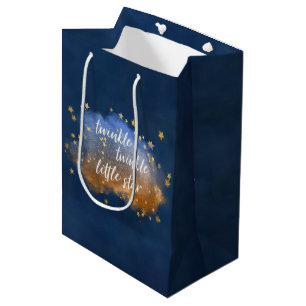 Sac Cadeau Moyen Twinkle Little Star Poussière d'or en cuivre ble