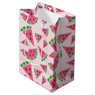 Sac Cadeau Moyen Un dans Melon Watermelon Slices & Blush Pink