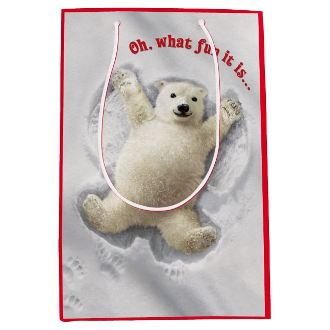 Sac Cadeau Moyen Un grand ange de neige (Devant)