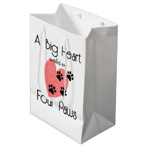 Sac Cadeau Moyen Un Grand Coeur marche sur quatre pattes - Cute Pet
