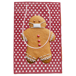 Sac Cadeau Moyen Un homme en pain d'épices avec un masque   Cookie