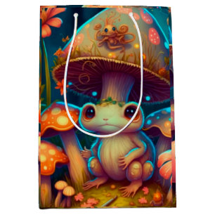 Sac Cadeau Moyen Une grenouille à champignons magiques