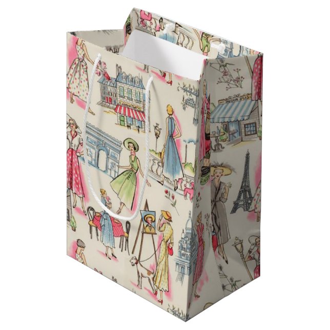 Sac Cadeau Moyen Une journée à Paris (Devant Angle)