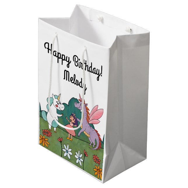 Sac Cadeau Moyen Unicorne magique (Devant Angle)