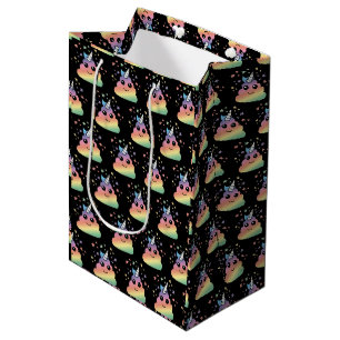 Sac Cadeau Moyen Unicorne Rainbow Poop Emoji Kawaii