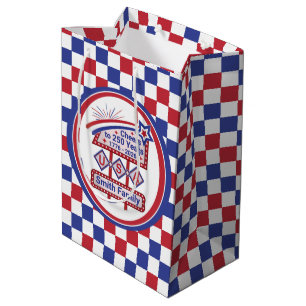 Sac Cadeau Moyen USA 250 personnalisé - Marquee Rétro Patriotique