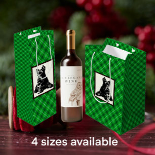 Sac Cadeau Moyen Vacances customisées Scottish Terrier Plaid