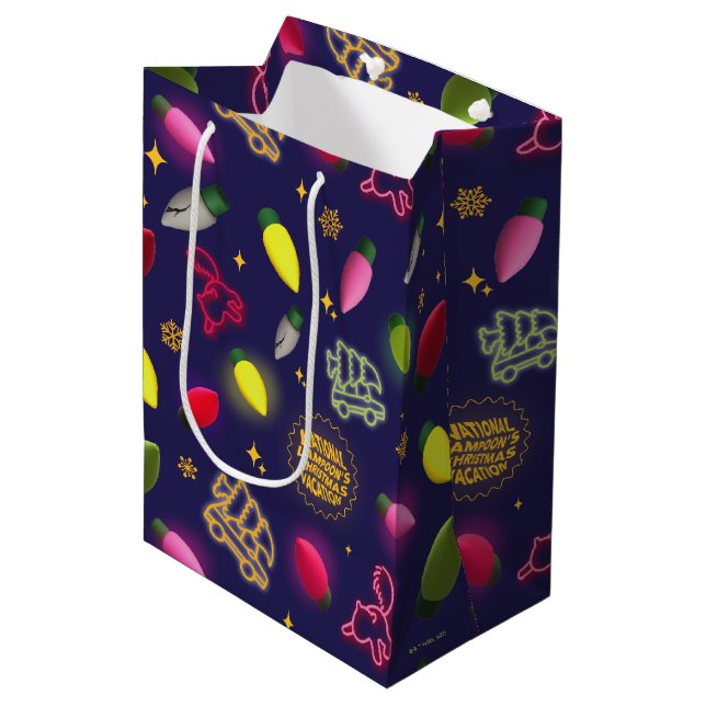 Sac Cadeau Moyen Vacances de Noël | Motif de vacances (Devant Angle)