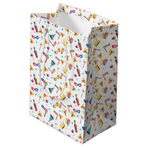 Sac Cadeau Moyen Vacances heureuses de cru de motif de cadeaux de