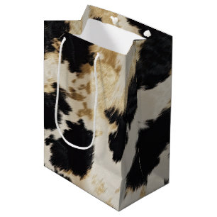 Sac Cadeau Moyen Vache blanche noire