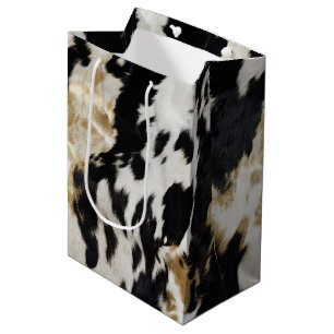 Sac Cadeau Moyen Vache blanche noire