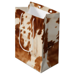 Sac Cadeau Moyen Vachette à crème Brown occidentale