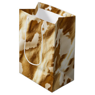 Sac Cadeau Moyen Vachette à crème dorée occidentale
