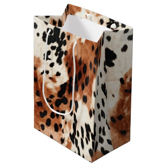 Sac Cadeau Moyen Vachette animale à la crème Brown (Devant Angle)