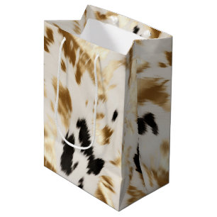 Sac Cadeau Moyen Vachette blanche blanche noire occidentale
