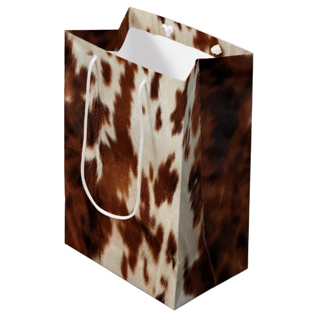 Sac Cadeau Moyen Vachette de l'Ouest à la crème Brown (Devant Angle)