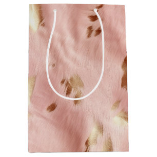 Sac Cadeau Moyen Vachette de vache à lait rose sud-ouest