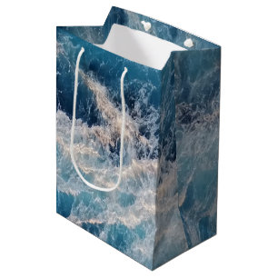 Sac Cadeau Moyen Vagues bleu océan