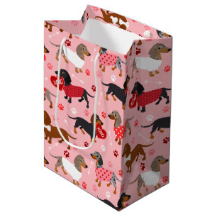 Sac cadeau moyen Valentine Dachshund