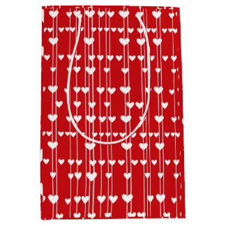 Sac Cadeau Moyen Valentine Rouge blanc amour minimalis