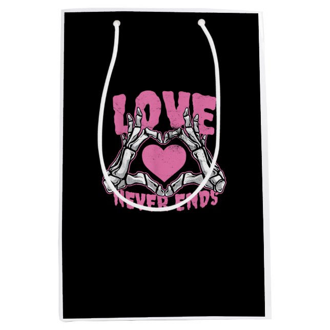 Sac Cadeau Moyen Valentines Jour Coeur Squelette Mains Coeur (Devant)