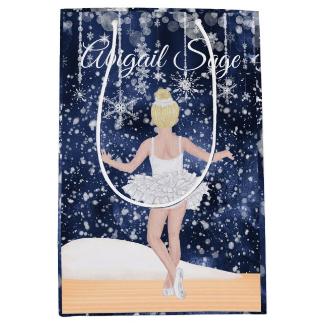 Sac Cadeau Moyen Valse des flocons de neige le ballet des crapets (Devant)