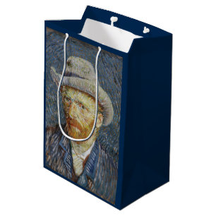 Sac Cadeau Moyen Van Gogh Autoportrait Gris Sens Casquette Peinture