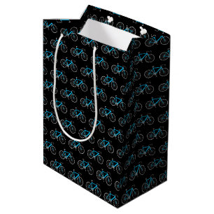 Sac Cadeau Moyen Vélo bleu Aqua sur noir