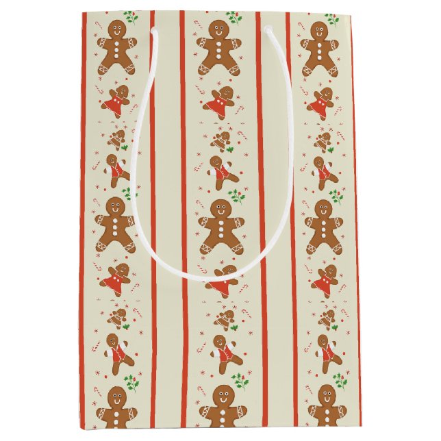 Sac Cadeau Moyen Vickie’s Gingerbread Parade-Cream Gift Bag (Devant)