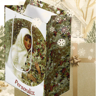 Sac Cadeau Moyen Victorian hiver fille sainte baie neige