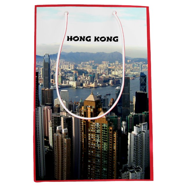 Sac Cadeau Moyen Ville de Hong Kong (Devant)