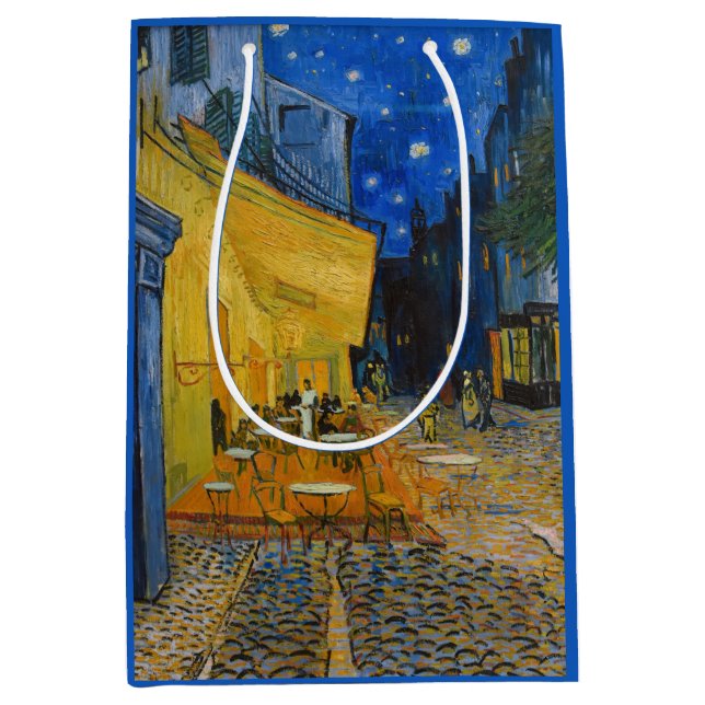 Sac Cadeau Moyen Vincent van Gogh - Café Terrasse en soirée (Devant)