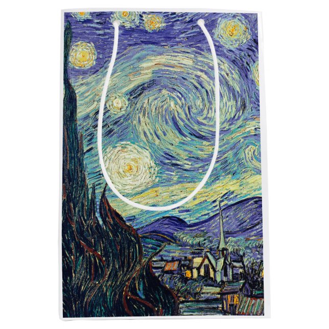 Sac Cadeau Moyen Vincent Van Gogh La Nuit étoilée (Devant)