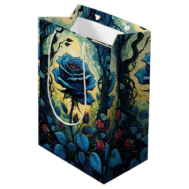 Sac Cadeau Moyen Vins Roses bleus 1 (Dos Angle)