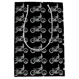 Sac Cadeau Moyen Vintage Motorcycle Rider Antique Cycle