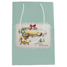 Vintage Noël Cabine & Cerf