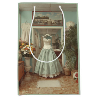 Sac Cadeau Moyen Vintage Wedding Dress Boutique Interior Scene