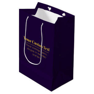 Sac Cadeau Moyen Violet foncé et nom d'entreprise ou salutation en
