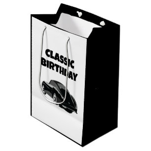 Sac Cadeau Moyen Voiture classique vintage Anniversaire