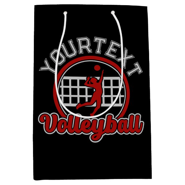 Sac Cadeau Moyen Volleyball AJOUTER NOM Spike Ball Attaque Sports d (Devant)