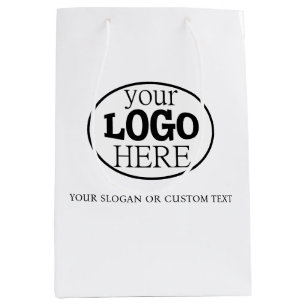 Sac Cadeau Moyen Votre logo et texte personnalisés