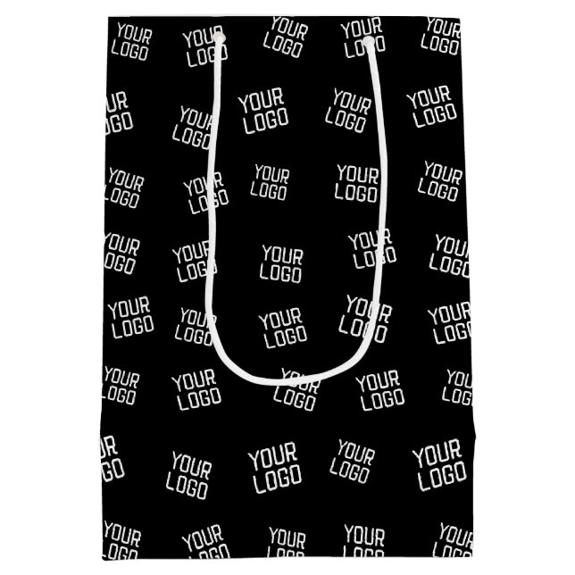 Sac Cadeau Moyen Votre logo ou image | Modèle à l'aspect aléatoire (Dos)