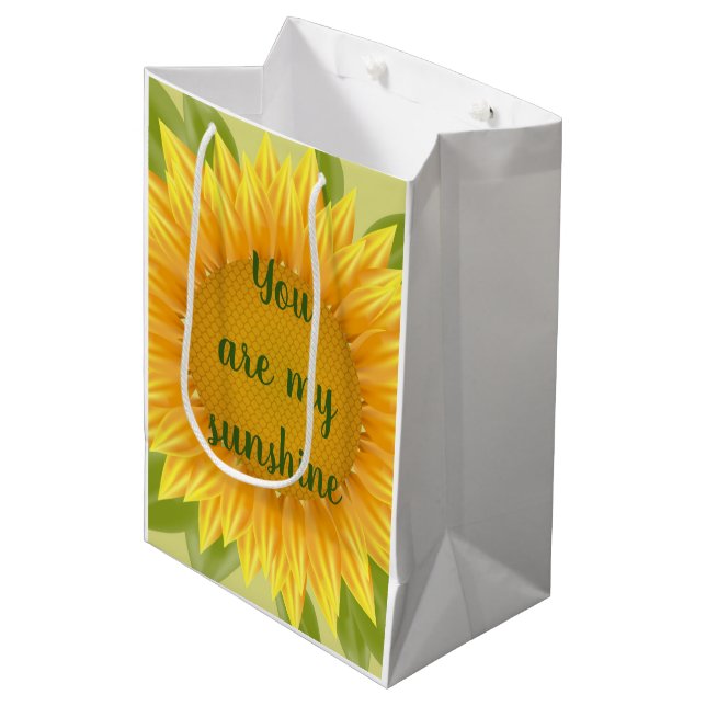 Sac Cadeau Moyen Vous êtes mon Sunshine Sunflower Citation d'art (Devant Angle)