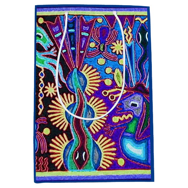 Sac Cadeau Moyen Voyage tribal maya mexicain de Boho d'art d'Oaxaca (Devant)