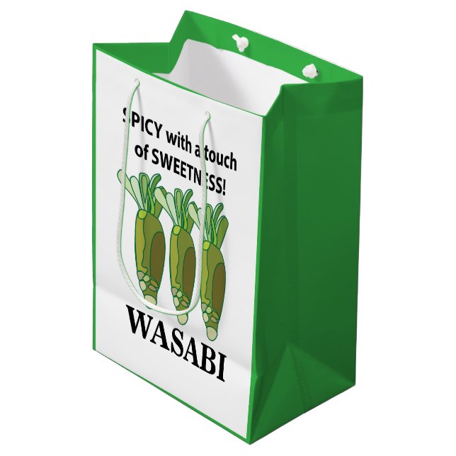 Sac Cadeau Moyen Wasabi Épicé Avec Une Touche De Douceur Wasabi (Devant Angle)