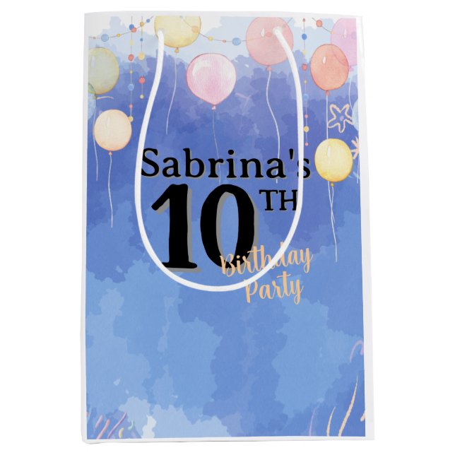 Sac Cadeau Moyen Watercolor Blue Sky (Devant)